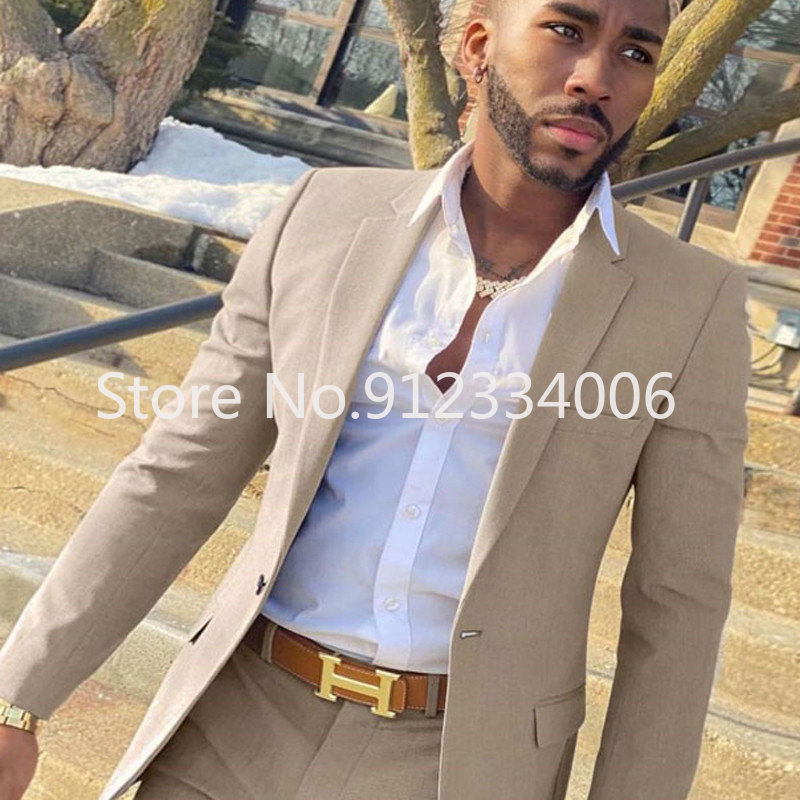 2 Pieces Beige Suit for Men Sl - Men'S Grooming Daily recension och pris