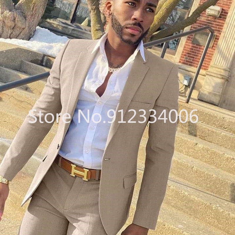 2 Pieces Beige Suit for Men Sl - Men'S Grooming Daily recension och pris