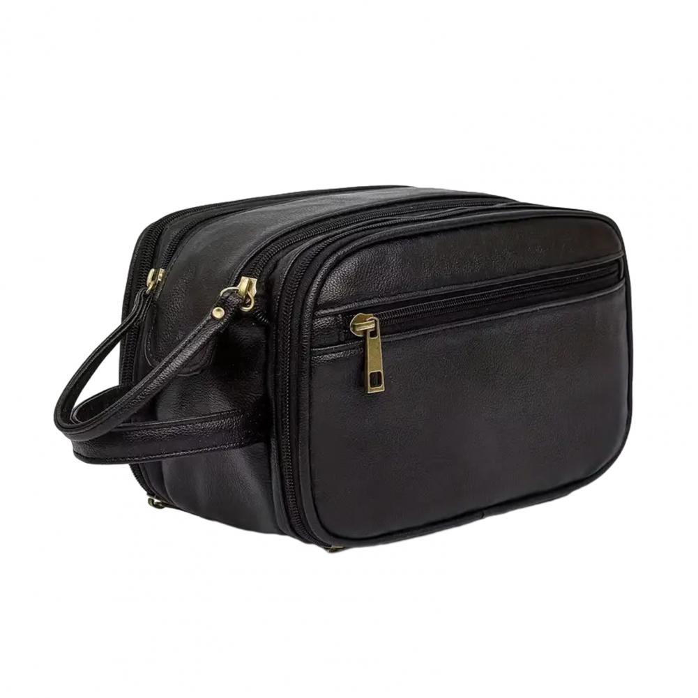 Travel Makeup Bag Faux Leather - Men'S Grooming Organizer recension och pris