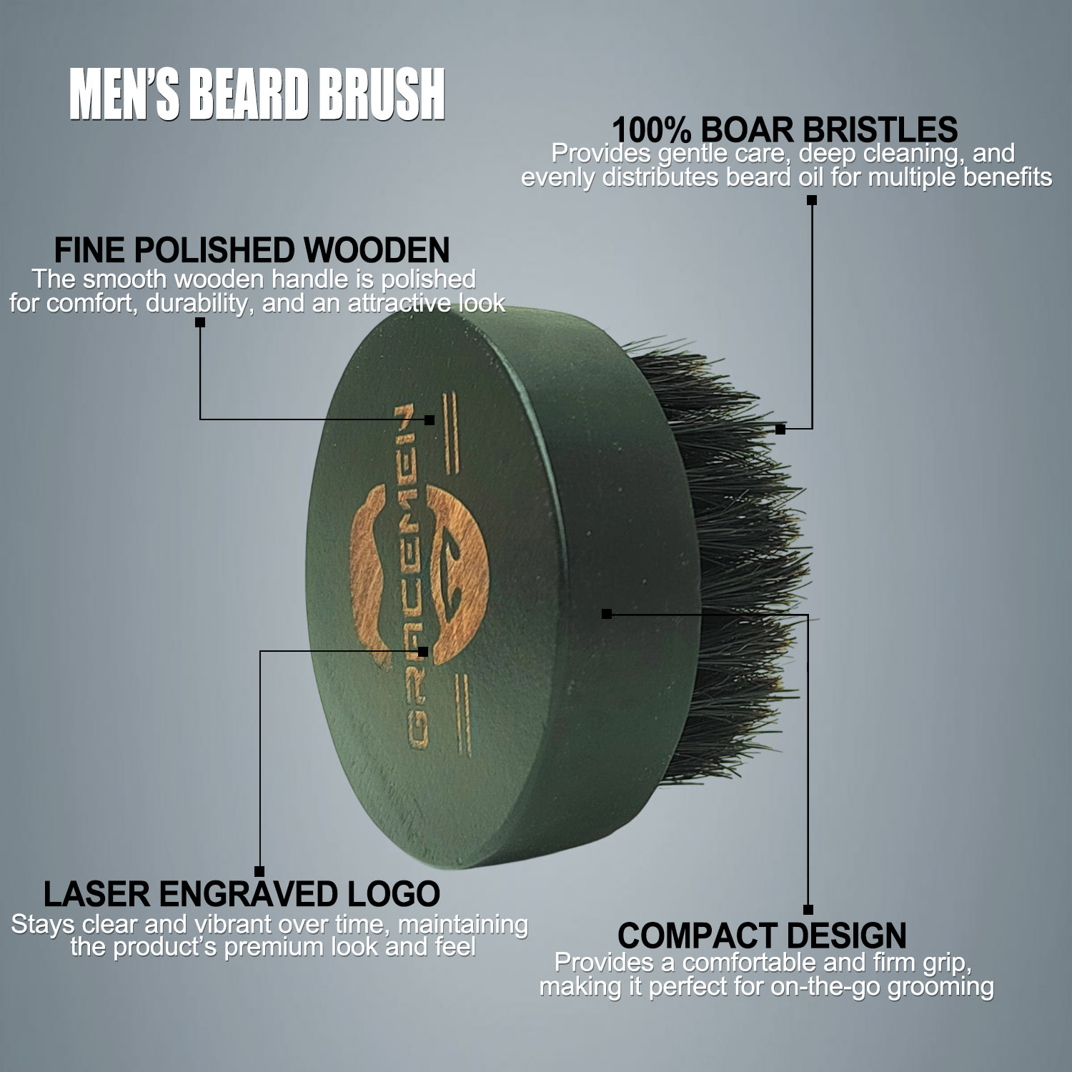 Round Beard Brush for Men – 10 - Men'S Grooming Organizer recension och pris