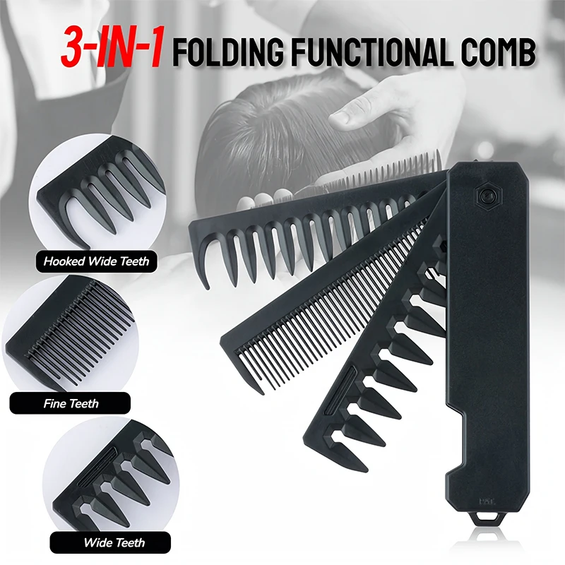 3-in-1 Folding Beard Comb for  - Men'S Grooming Organizer recension och pris
