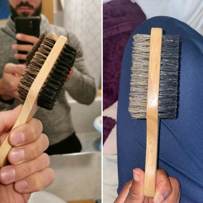 Beard Brush with Natural Woode - Men'S Grooming Organizer recension och pris